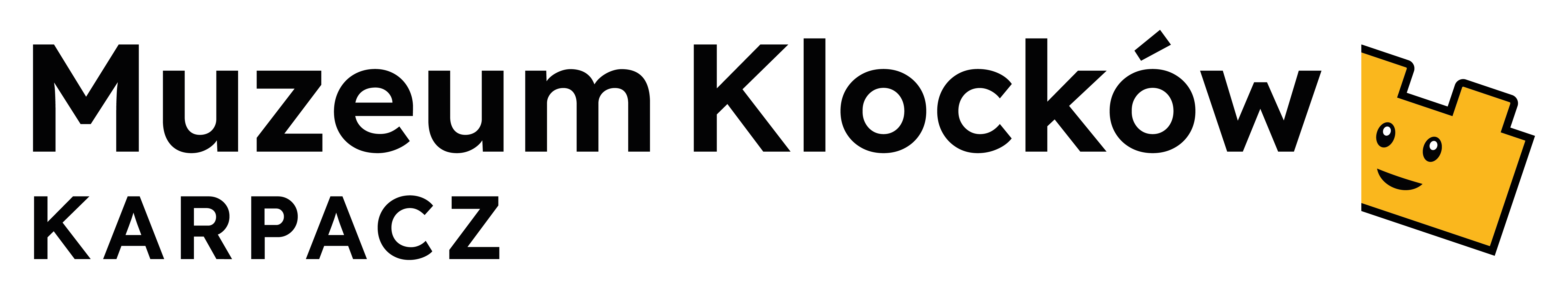 Logo Muzeum Klocków Karpacz – wersja odwrócona